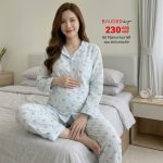 Bộ bầu mặc nhà dài tay, bộ sau sinh mùa hè, đồ bộ bầu, shop bầu đẹp, shop bầu triều khúc, bầu đẹp design,