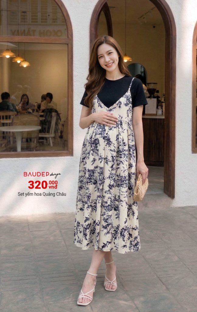 Set yếm bầu Hàn Quốc, Đầm bầu điệu, đầm bầu đẹp, Váy bầu thiết kế, Quần áo bầu,Shop đồ bầu đẹp Hà Nội, Váy bầu dáng suông,