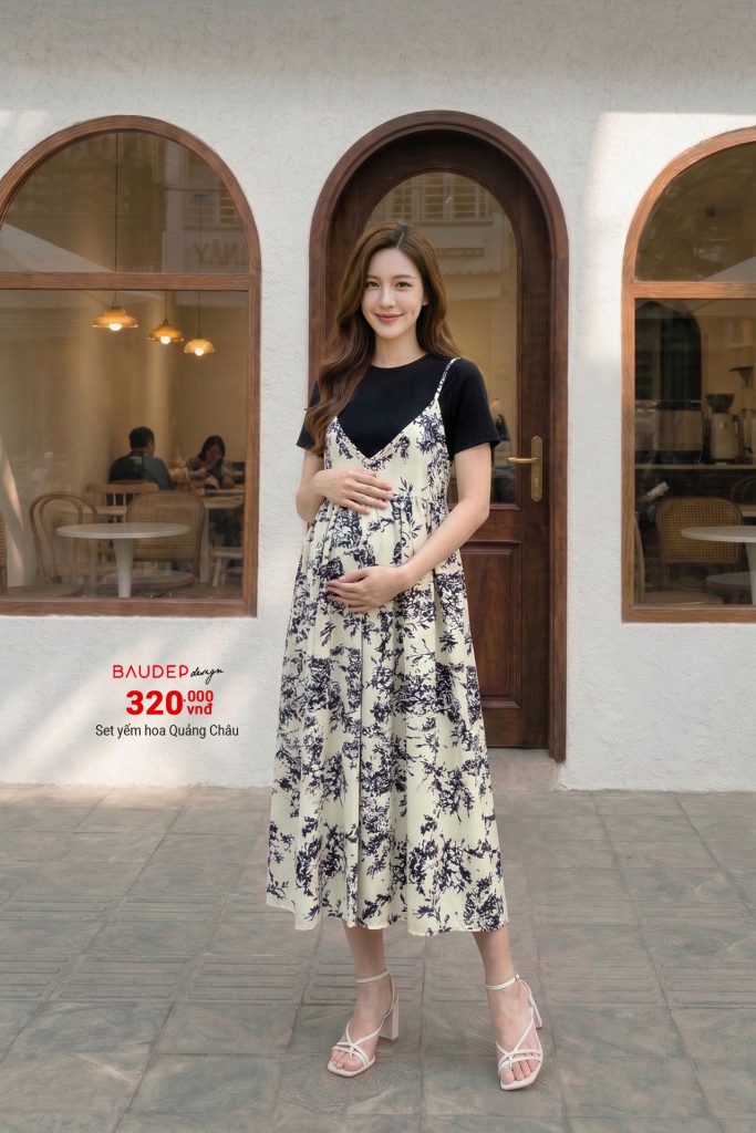 Set yếm bầu Hàn Quốc, Đầm bầu điệu, đầm bầu đẹp, Váy bầu thiết kế, Quần áo bầu,Shop đồ bầu đẹp Hà Nội, Váy bầu dáng suông,