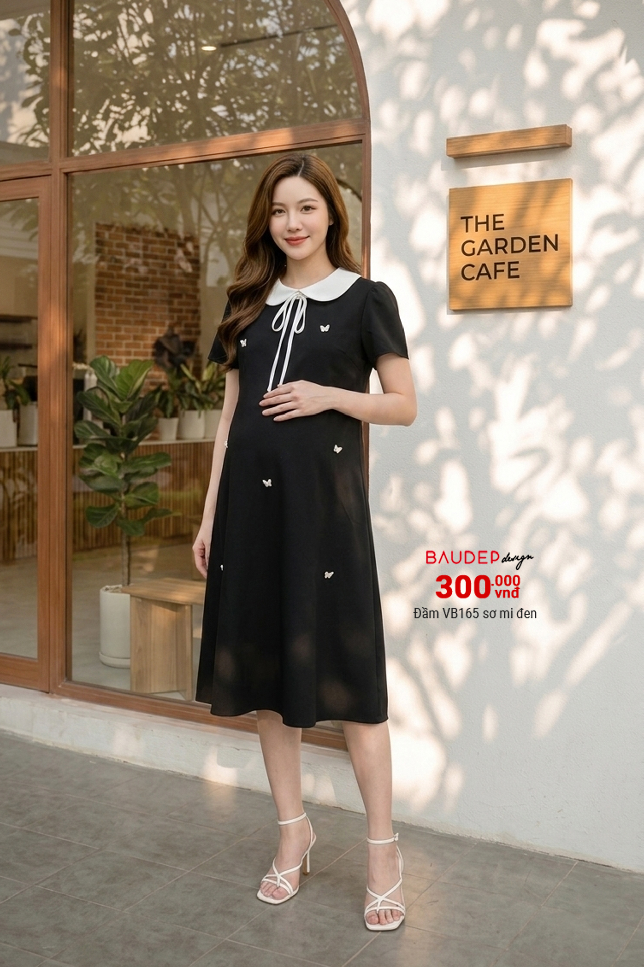 Đầm bầu công sở VB165 sơ mi đen