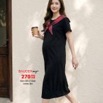 Đầm bầu VB167 cotton đen phối khăn trẻ trung, năng động và tự tin mỗi ngày, shop bầu đẹp, shop bầu triều khúc,