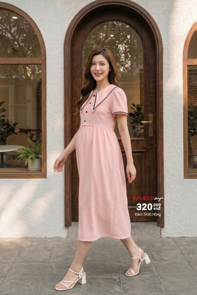 Đầm bầu công sở, đầm bầu sơ mi, Váy bầu thiết kế, Quần áo bầu,Shop đồ bầu đẹp Hà Nội, Váy bầu dáng suông,