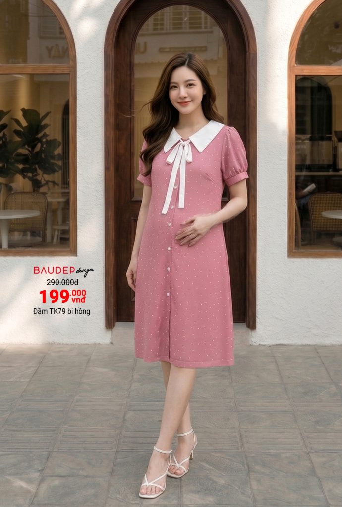 Đầm bầu công sở, Váy bầu thiết kế, Quần áo bầu,Shop đồ bầu đẹp Hà Nội, Váy bầu dáng suông,