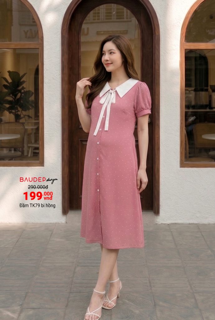 Đầm bầu công sở, Váy bầu thiết kế, Quần áo bầu,Shop đồ bầu đẹp Hà Nội, Váy bầu dáng suông,