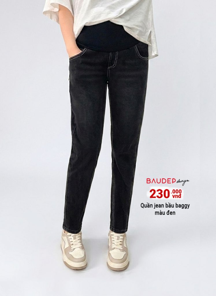 Quần jean bầu baggy, quần bầu baggy, quần bò bầu, quần bầu thời trang, quần bầu đẹp, shop bầu đẹp, shop bầu hà nội, baudep design, shop bầu 39 triều khúc