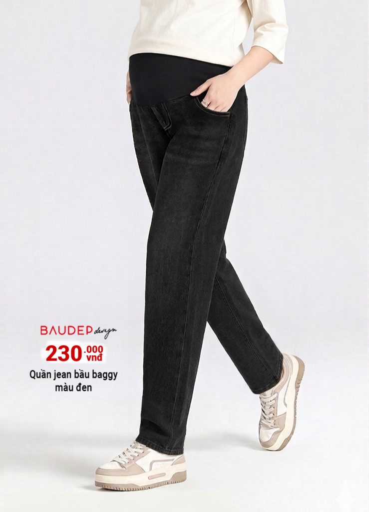 Quần jean bầu baggy, quần bầu baggy, quần bò bầu, quần bầu thời trang, quần bầu đẹp, shop bầu đẹp, shop bầu hà nội, baudep design, shop bầu 39 triều khúc