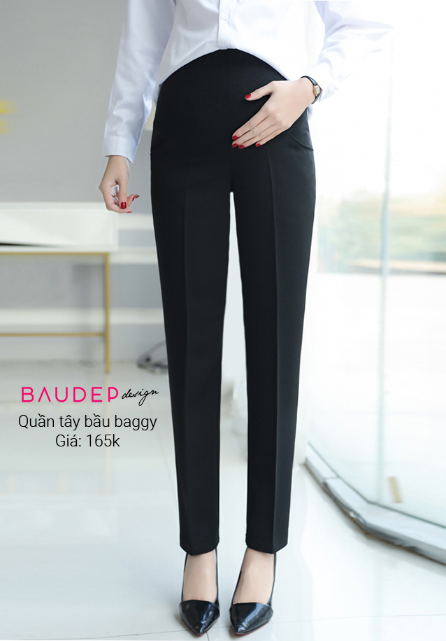 Quần tây bầu baggy - Quần bầu công sở