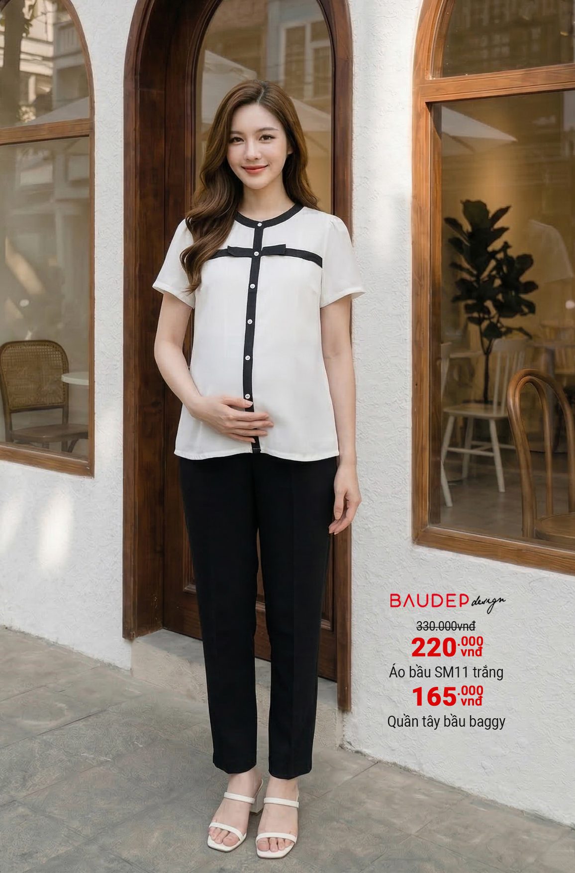 Áo sơ mi bầu SM11 Trắng