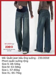 quần jean bầu dáng suông, quần jean bầu, quần bầu suông, quần bầu đẹp, shop bầu đẹp, shop đồ bầu hà nội, bầu đẹp design, baudep design, shop bầu triều khúc