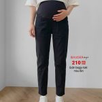quần baggy kaki bầu, quần bầu đẹp, quần bầu công sở, quần bầu trẻ trung, shop bầu đẹp, baudep design, shop bầu triều khúc
