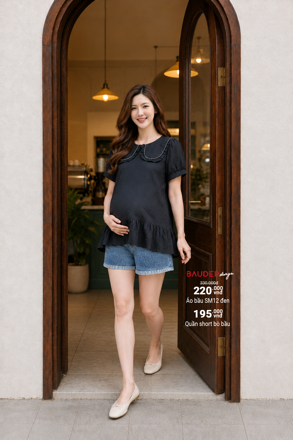 Áo sơ mi bầu SM12 đen