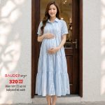 Đầm bầu công sở, đầm bầu sơ mi, đầm bầu suông trẻ trung, đầm bầu đẹp, váy bầu đẹp, shop bầu đẹp triều khúc