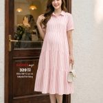Đầm bầu công sở, đầm bầu sơ mi, đầm bầu suông trẻ trung, đầm bầu đẹp, váy bầu đẹp, shop bầu đẹp triều khúc
