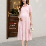 Đầm bầu công sở, đầm bầu sơ mi, đầm bầu suông trẻ trung, đầm bầu đẹp, váy bầu đẹp, shop bầu đẹp triều khúc