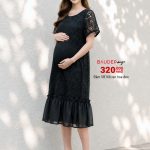 đầm bầu ren điệu, đầm bầu ren màu đen, đầm bầu đẹp