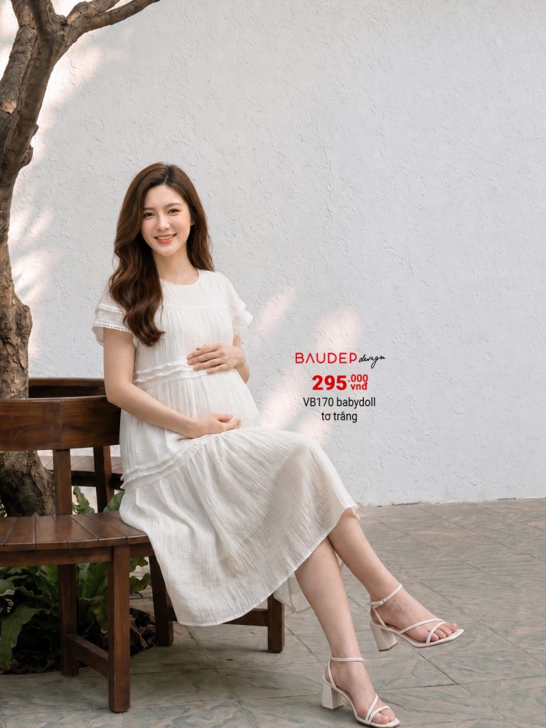 đầm bầu babydoll trẻ trung, đầm bầu mùa hè trẻ trung, đầm bầu công sở, váy bầu suông, đầm bầu công sở, shop đồ bầu hà nội, shop bầu đẹp triều khúc