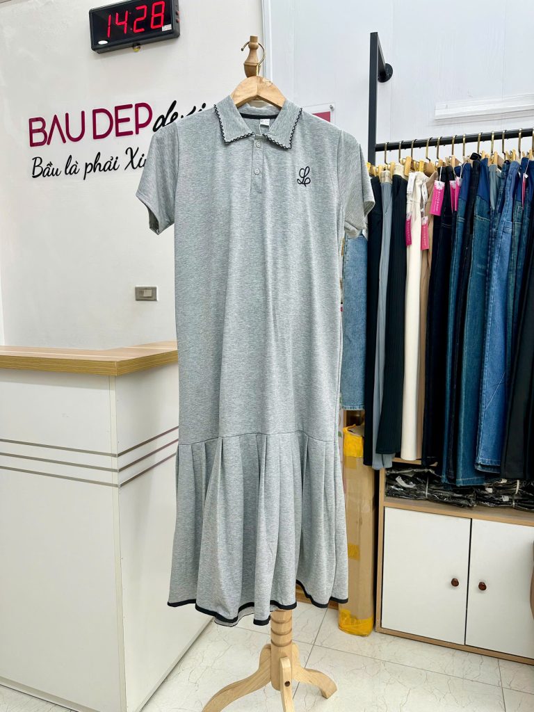 đầm bầu cotton, đầm bầu trẻ trung, đầm bầu công sở trẻ trung, váy bầu cotton trẻ trung năng động, đầm bầu đẹp, shop đồ bầu hà nội, bầu đẹp triều khúc